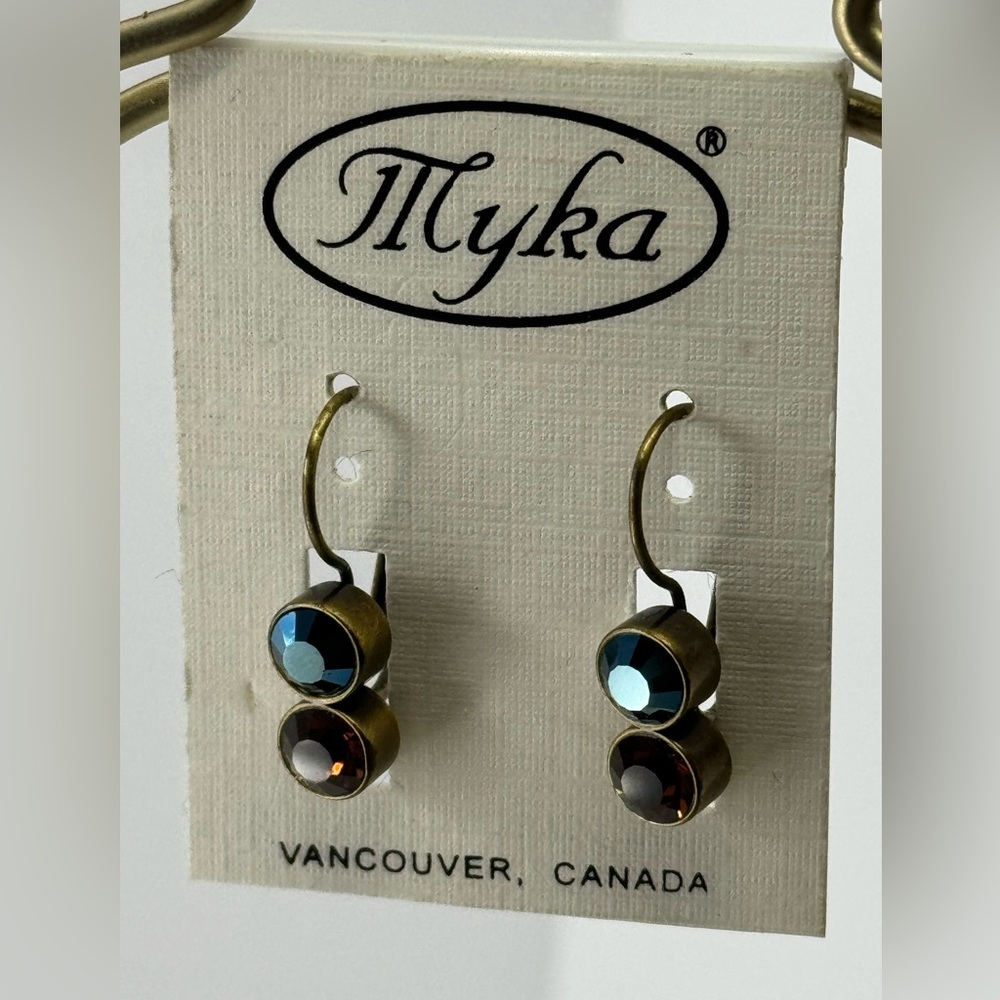 Myka Swarovski blue  orange Earrings